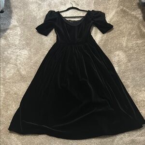 Laura Ashley Black A-Line Puff Sleeve Dress